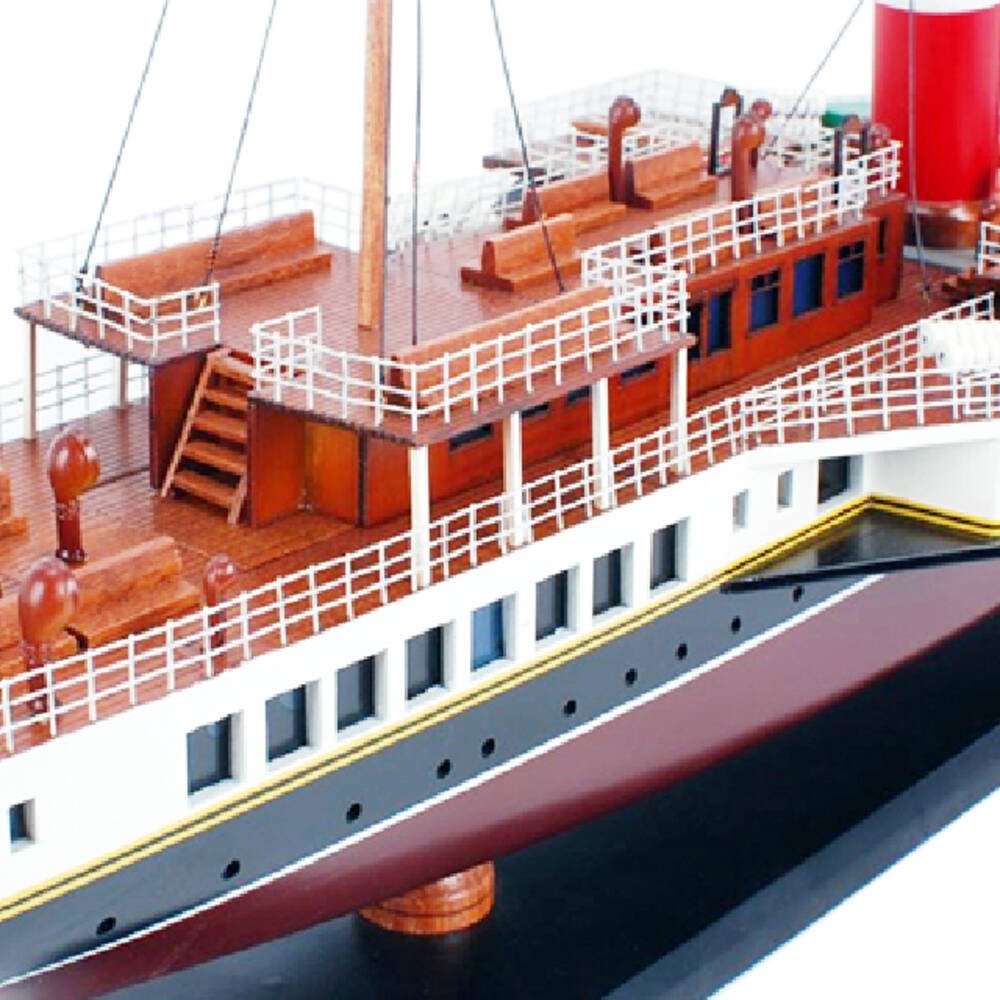11" Unfinished Wood Hand Painted Model Boat