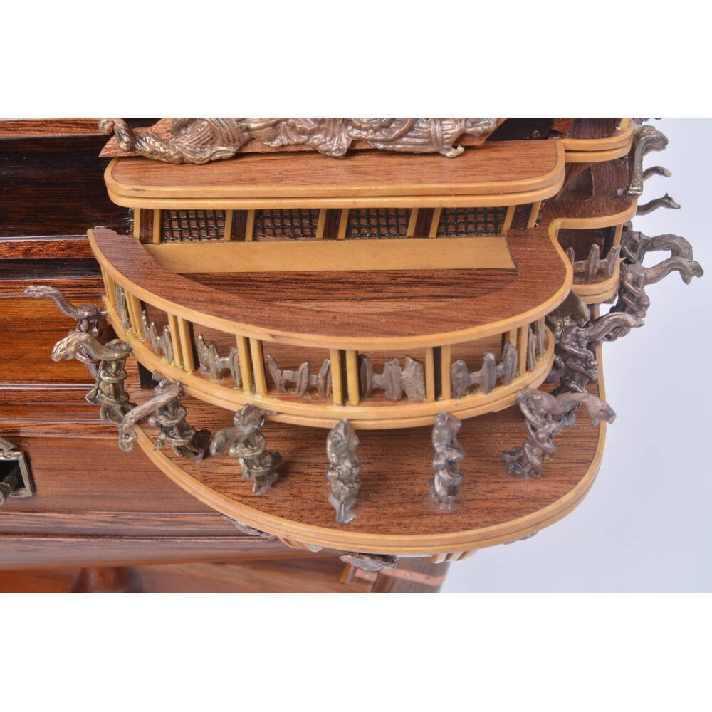 32" Unfinished Wood Hand Painted Boat Model Boat
