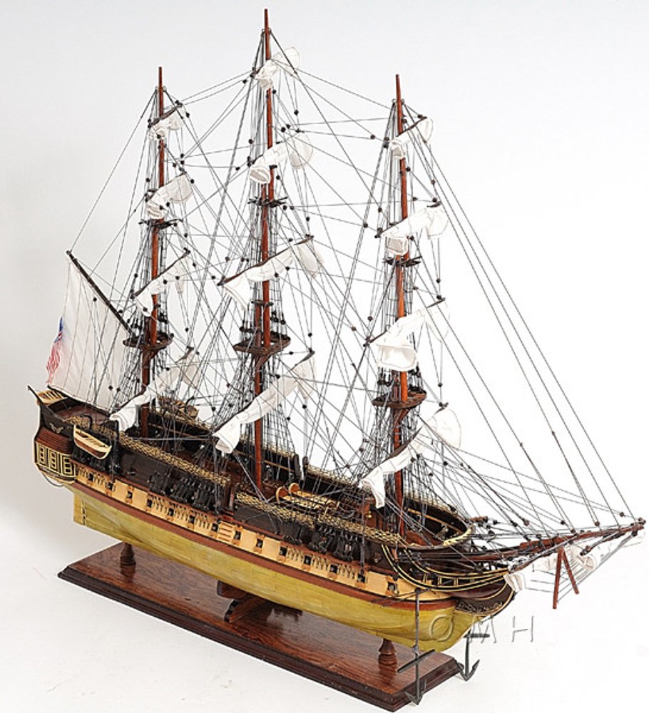 13" Unfinished Wood Hand Painted Model Boat