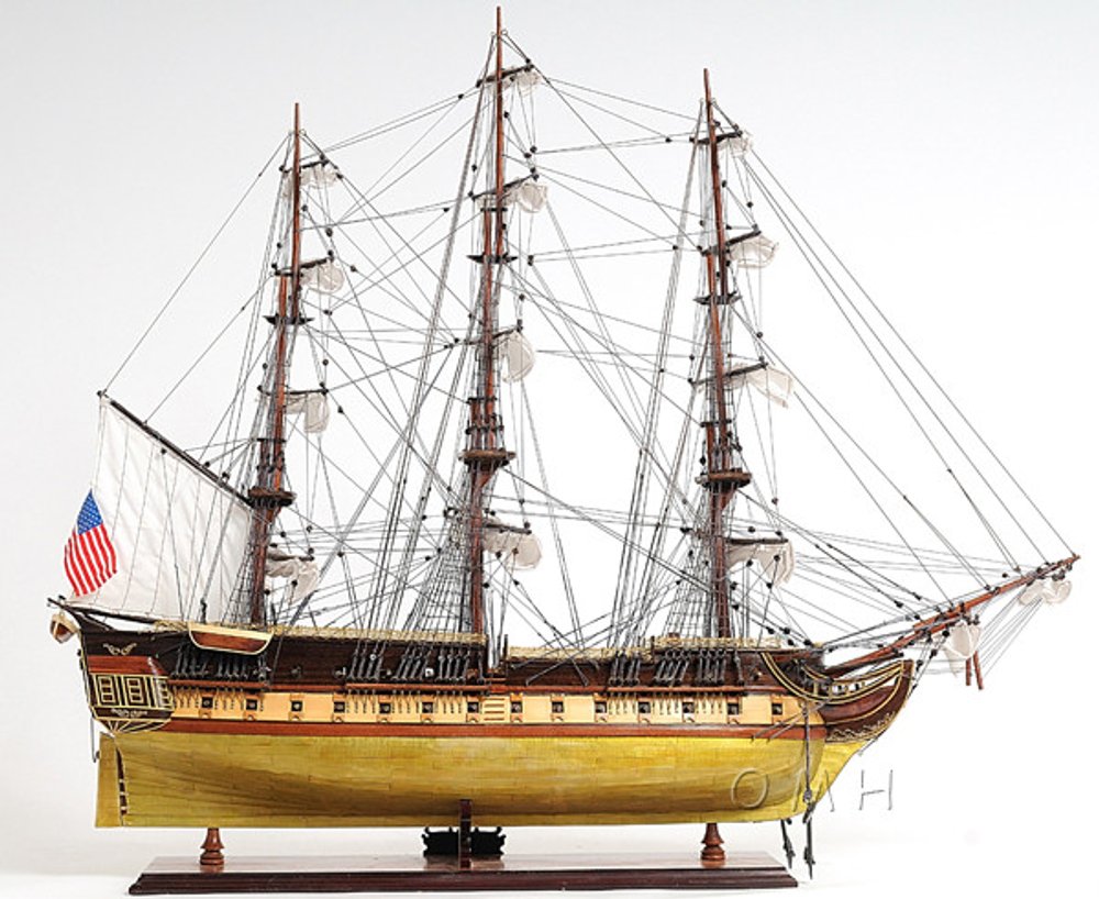 13" Unfinished Wood Hand Painted Model Boat