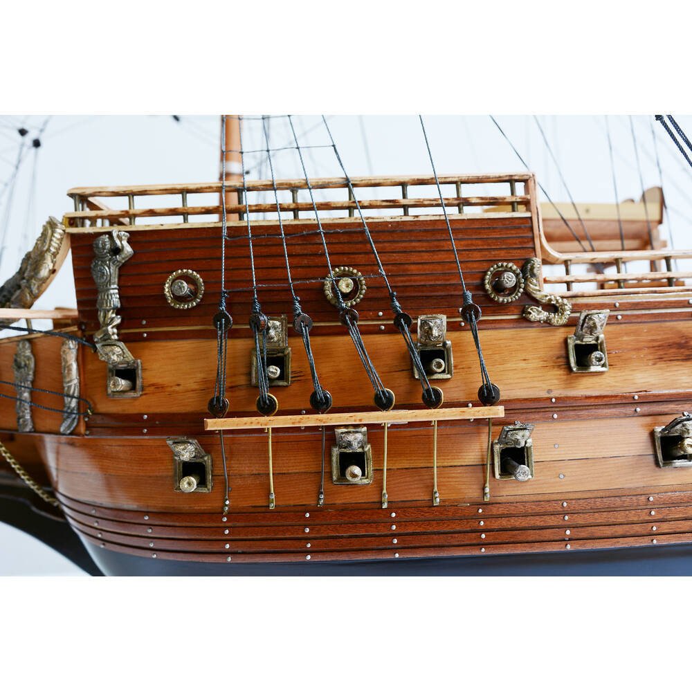 50" Unfinished Wood Hand Painted Boat Model Boat