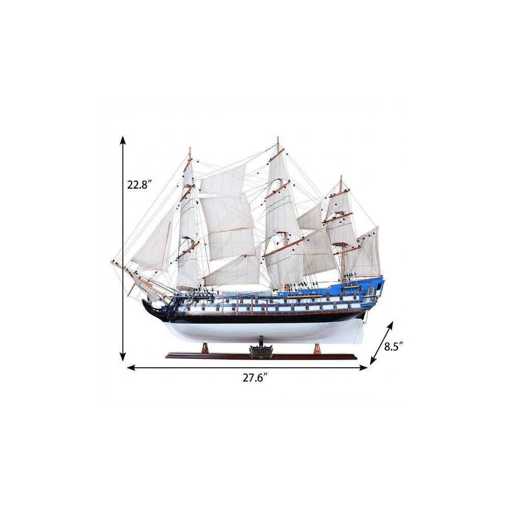 23" Unfinished Wood Hand Painted Boat Model Boat