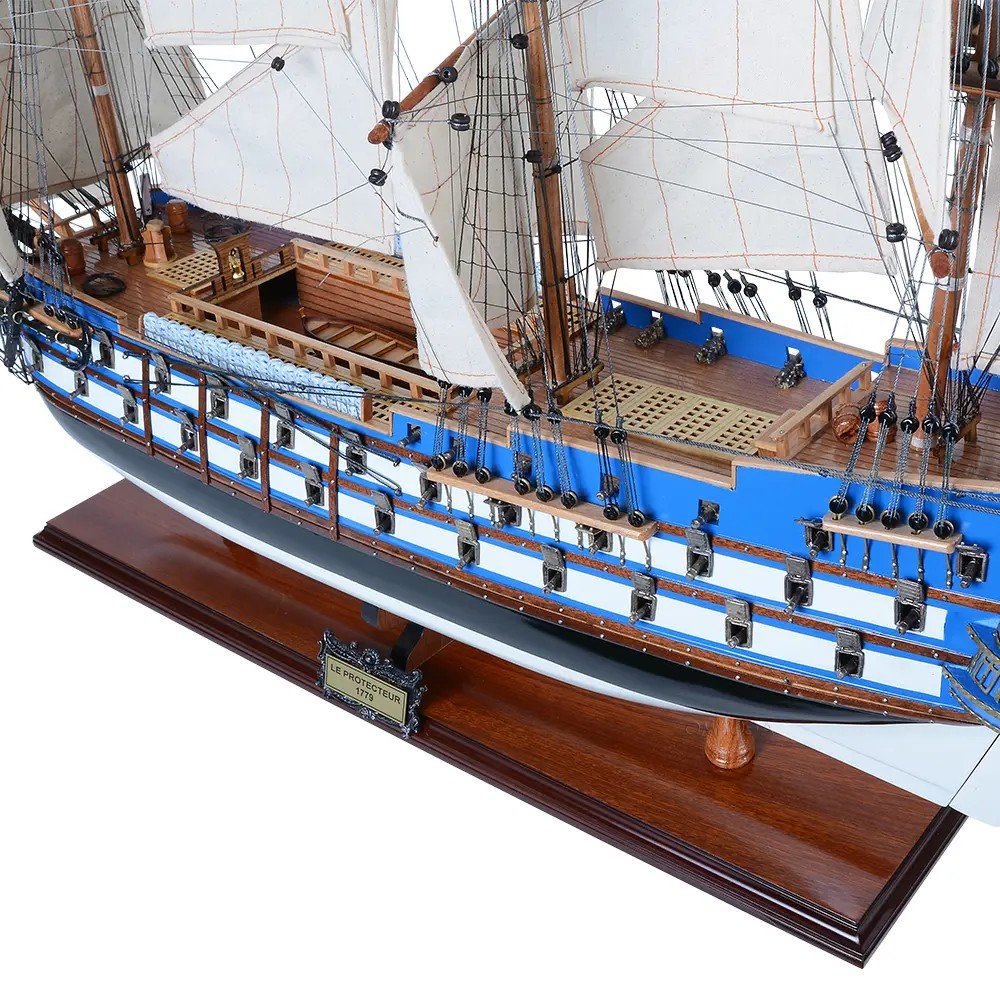 23" Unfinished Wood Hand Painted Boat Model Boat