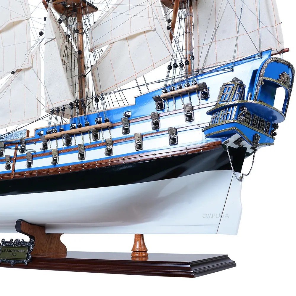 23" Unfinished Wood Hand Painted Boat Model Boat