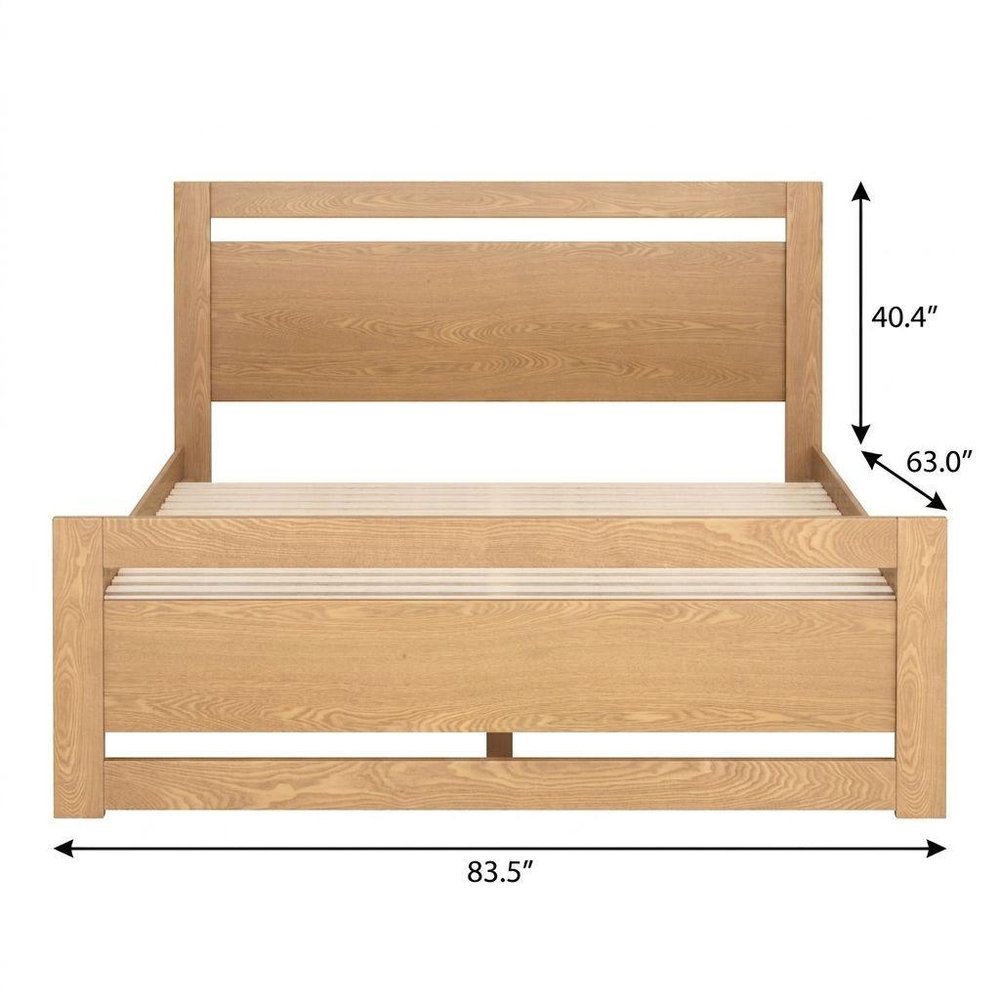Natural Wood Queen Bed Frame