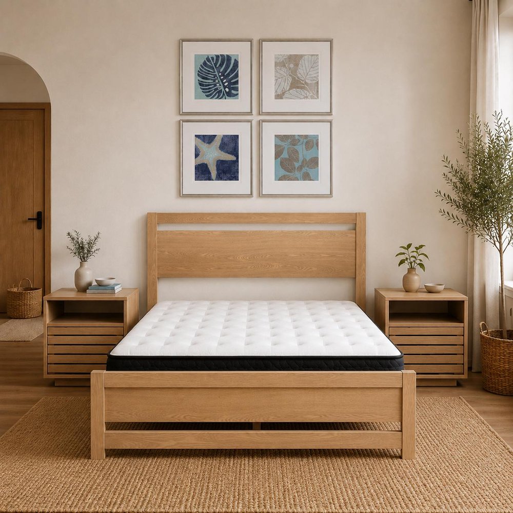 Natural Wood Queen Bed Frame