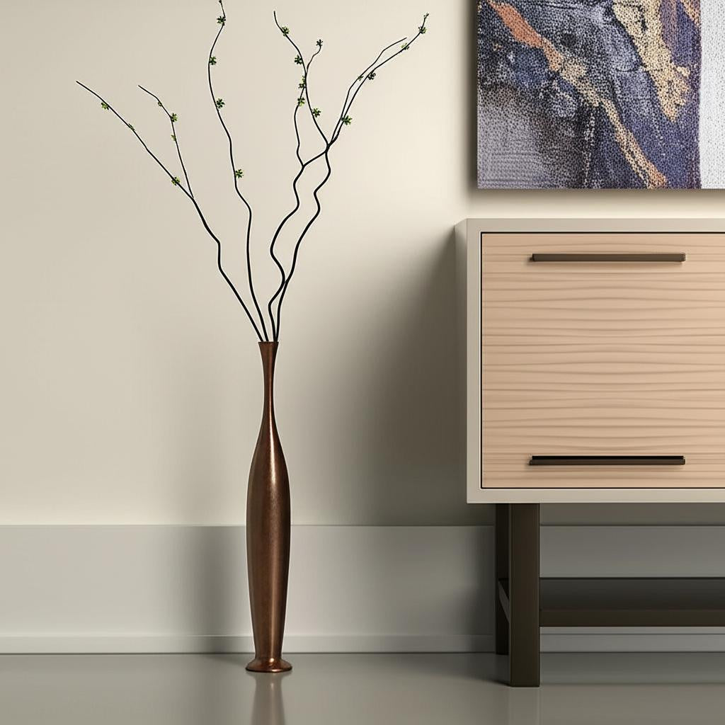 41" Burnished Brown Aluminum Floor Vase