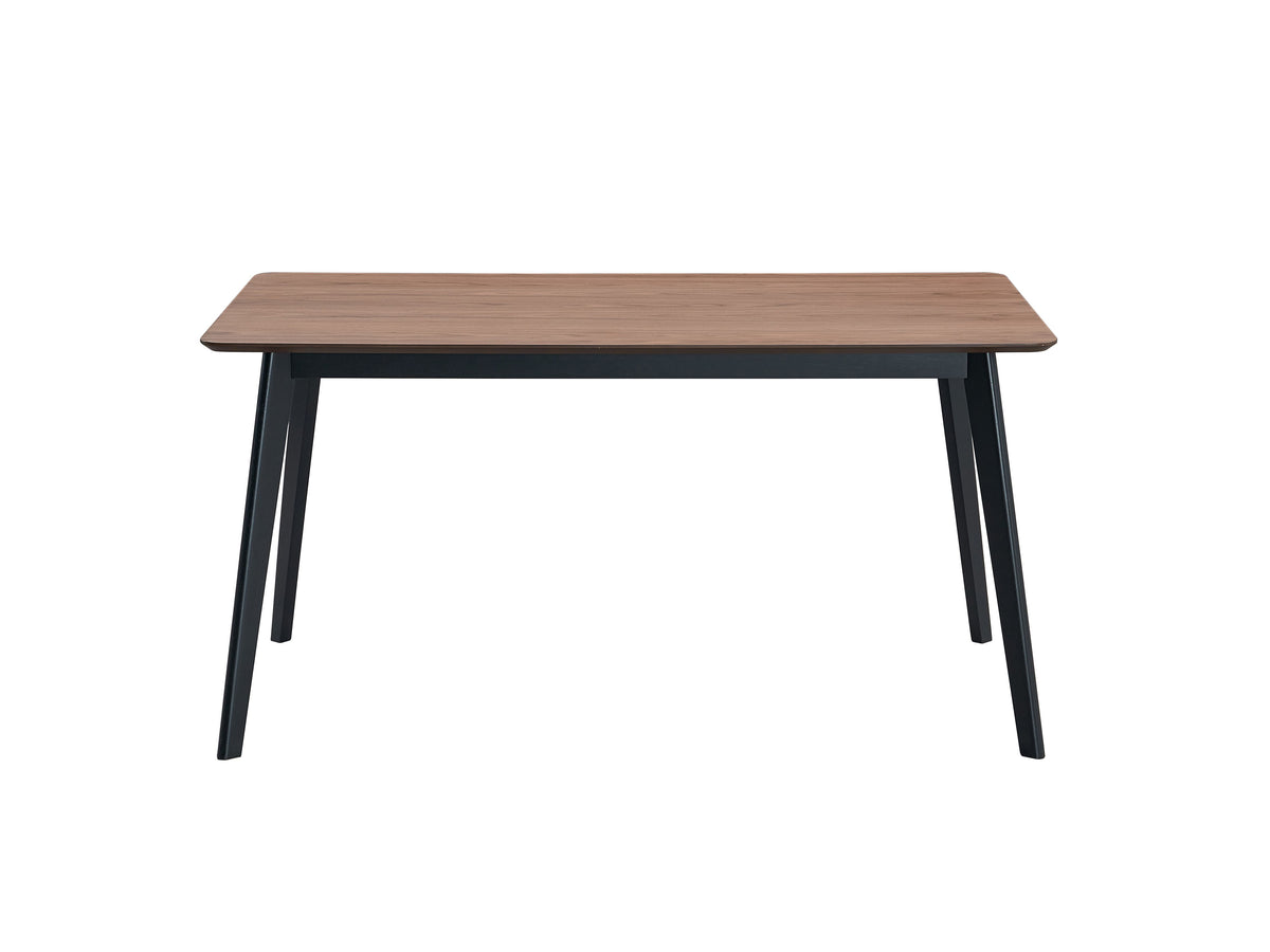 59" Walnut and Black Wood Dining Table