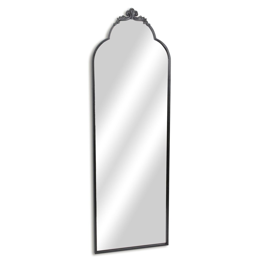 65" Black Metal Arch Full Length Hanging Mirror