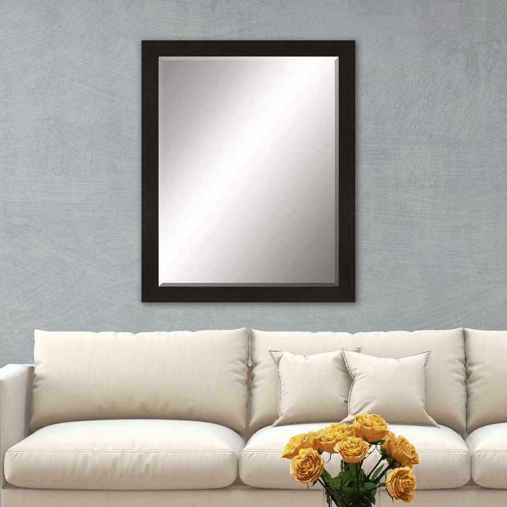45" Dark Brown Framed Accent Mirror