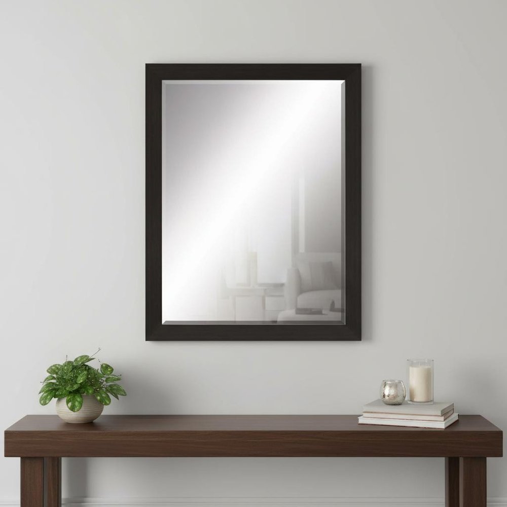 45" Dark Brown Framed Accent Mirror