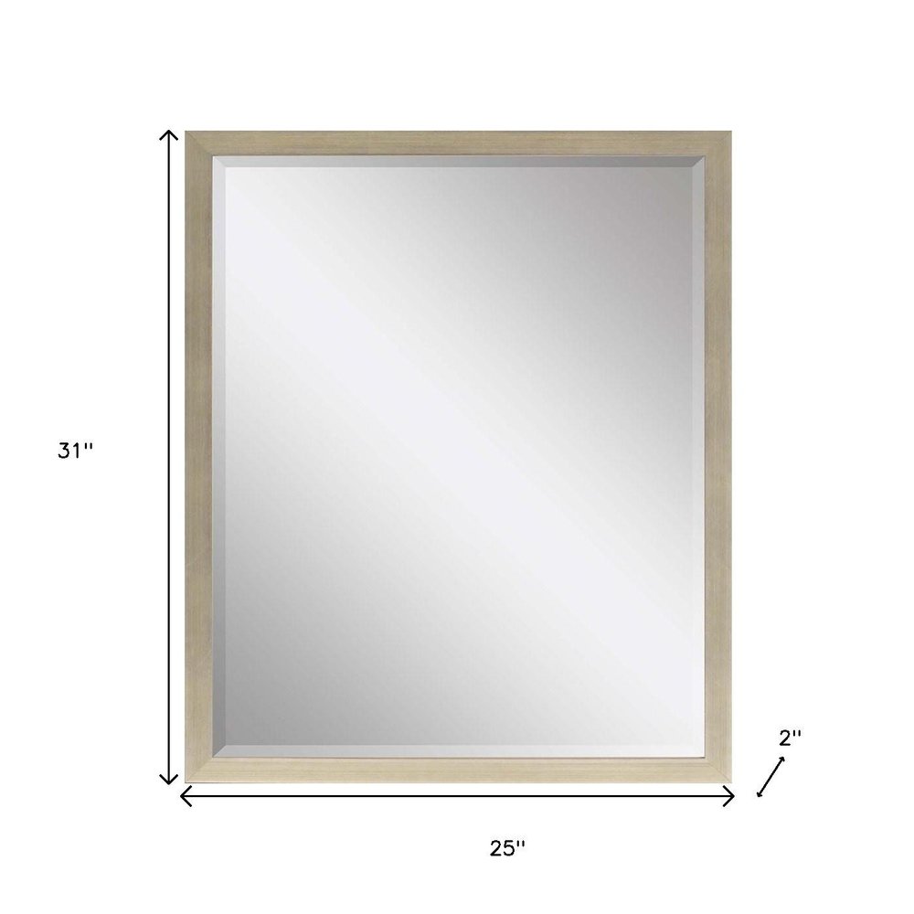 31" Silver Wood Accent Mirror