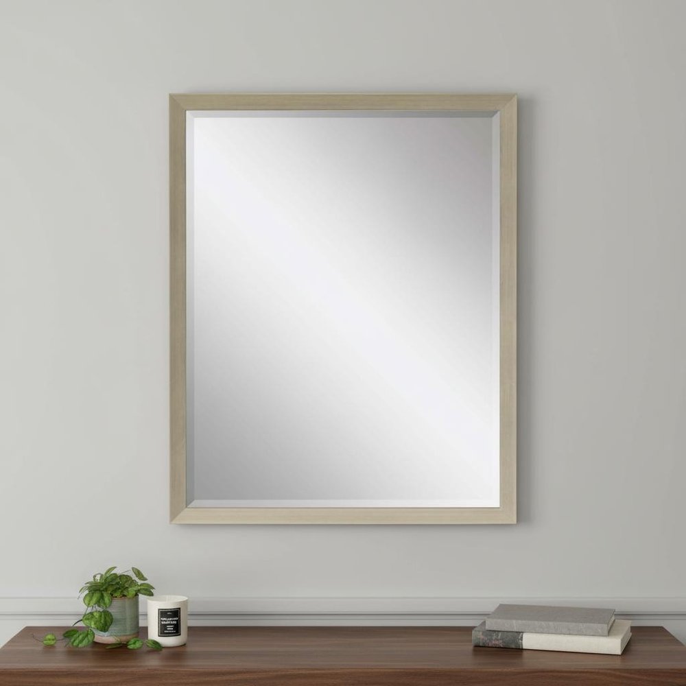 31" Silver Wood Accent Mirror