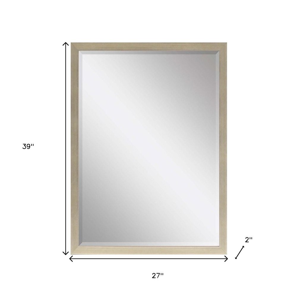 39" Silver Solid Wood Framed Accent Mirror