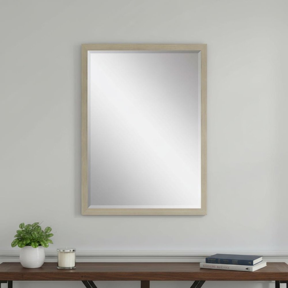 39" Silver Solid Wood Framed Accent Mirror