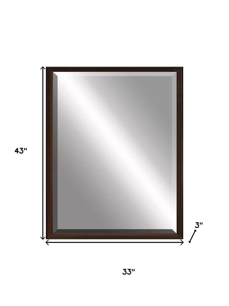 43" Bronze Wood Accent Mirror