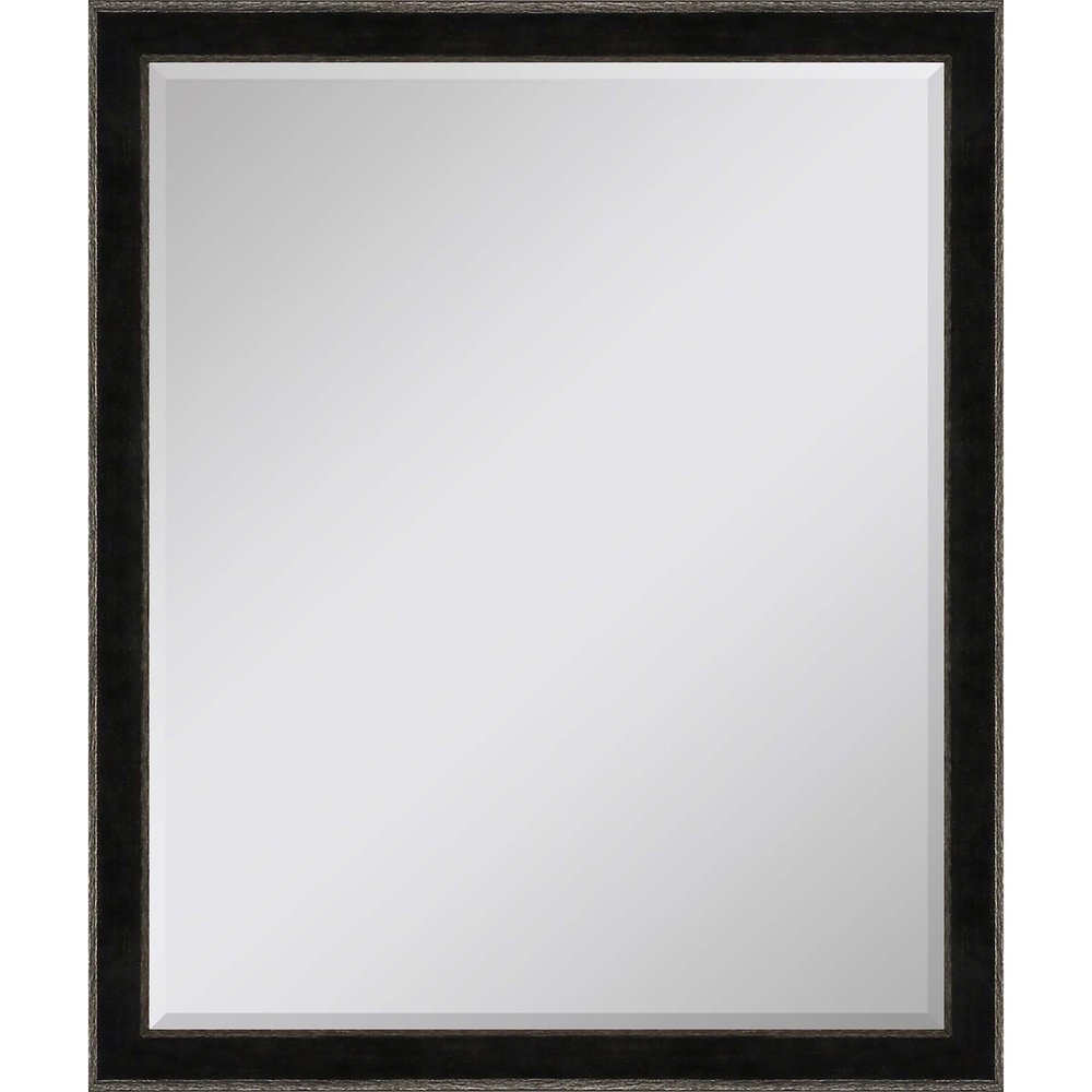 32" Dark Brown Wood Accent Mirror