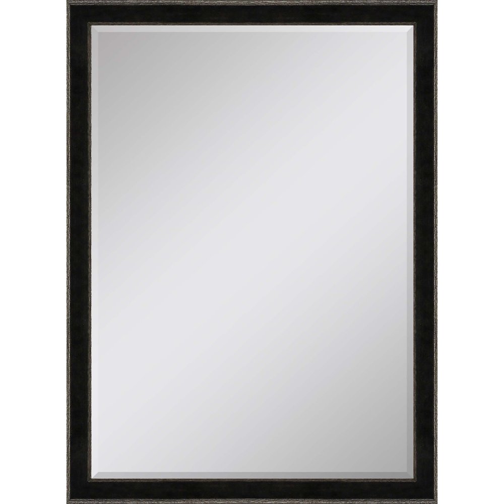 40" Dark Brown Solid Wood Framed Accent Mirror