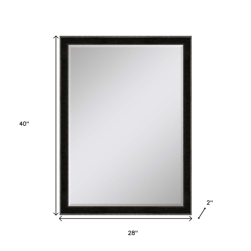 40" Dark Brown Solid Wood Framed Accent Mirror