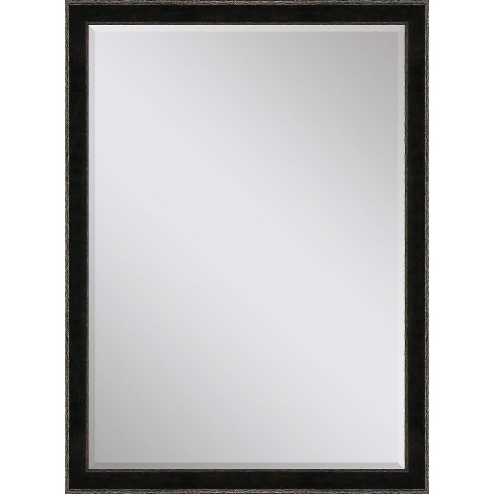 40" Dark Brown Solid Wood Framed Accent Mirror