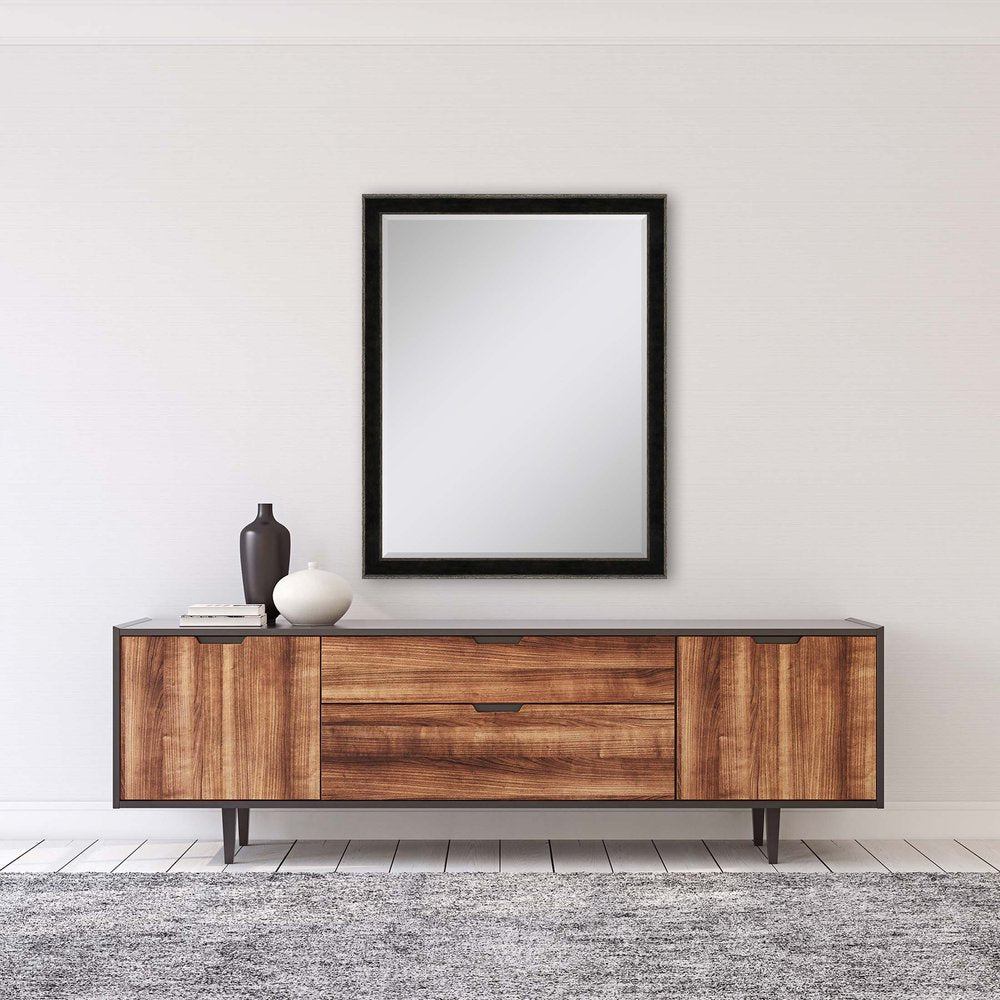 52" Dark Brown Wood Accent Mirror