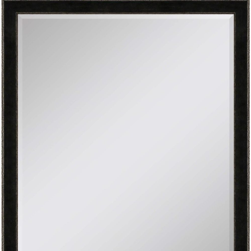 52" Dark Brown Wood Accent Mirror