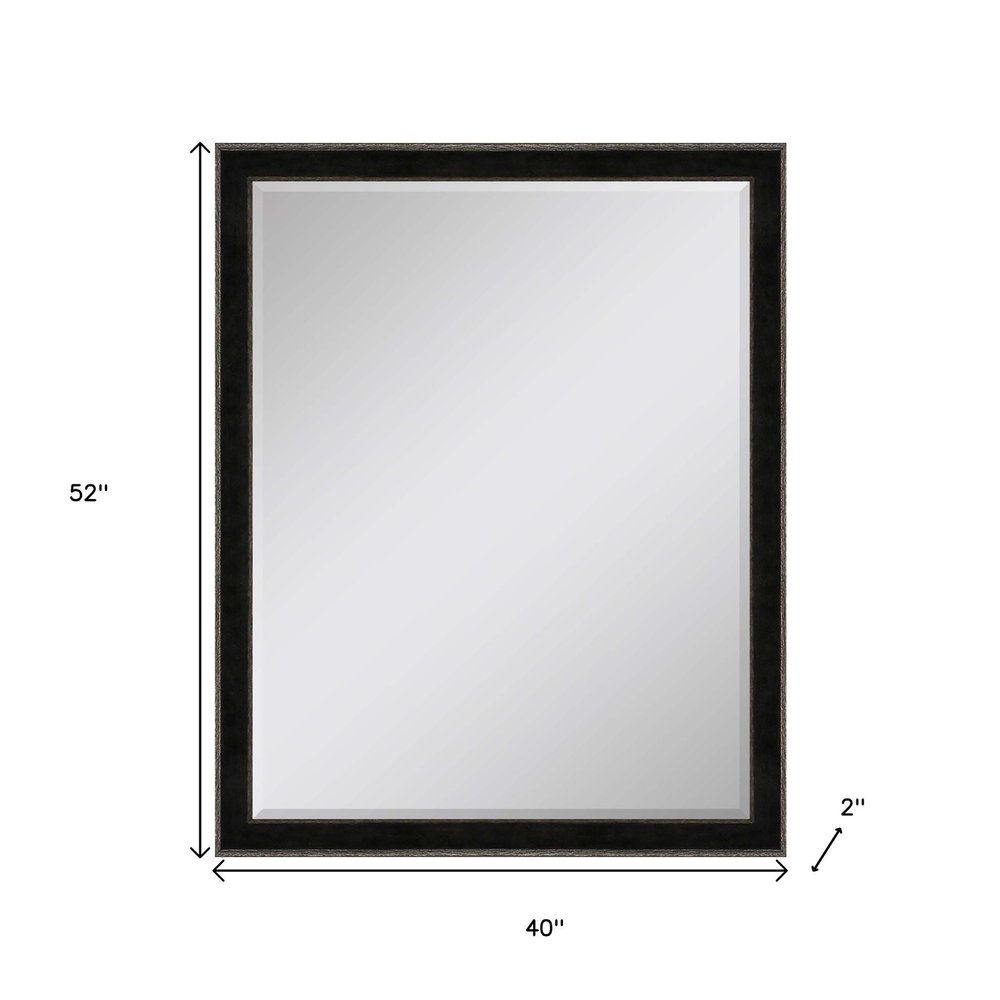 52" Dark Brown Wood Accent Mirror