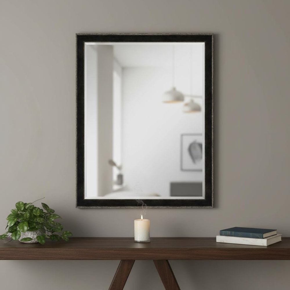 52" Dark Brown Wood Accent Mirror