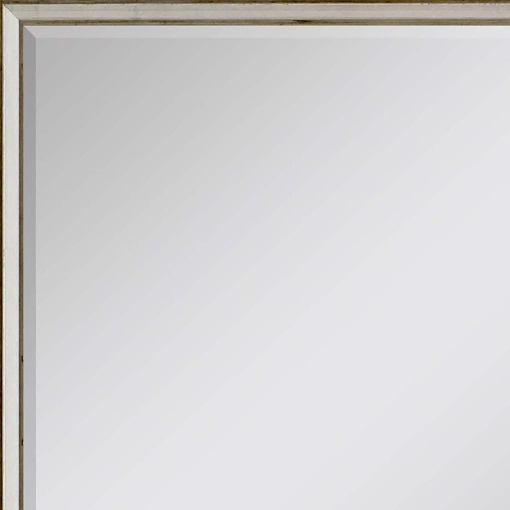30" Silver Wood Accent Mirror