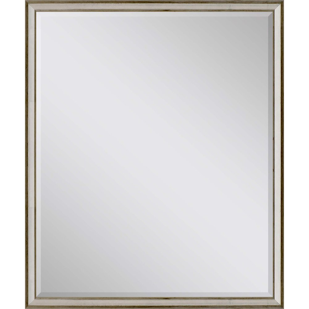 30" Silver Wood Accent Mirror