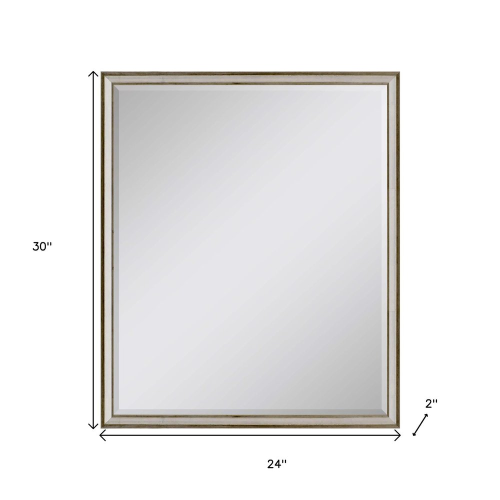 30" Silver Wood Accent Mirror