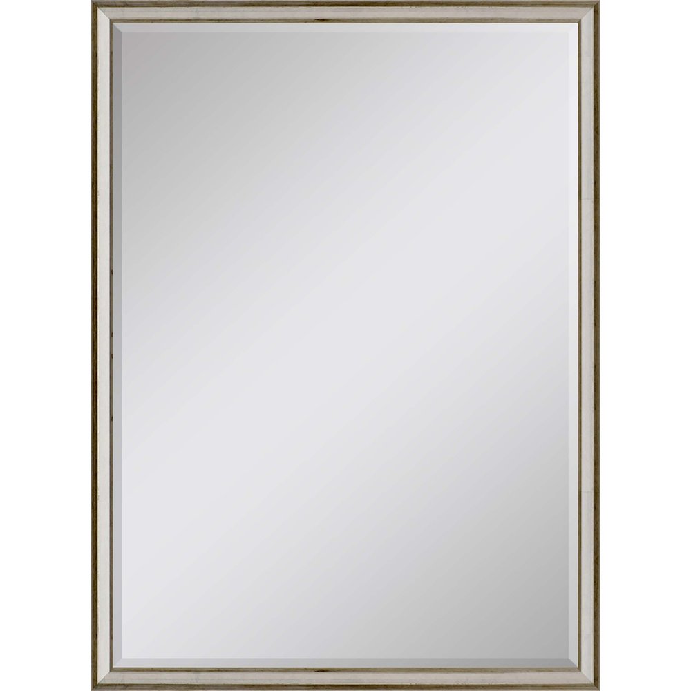 38" Silver Wood Accent Mirror