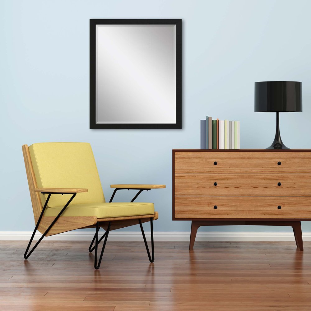 31" Black Framed Accent Mirror