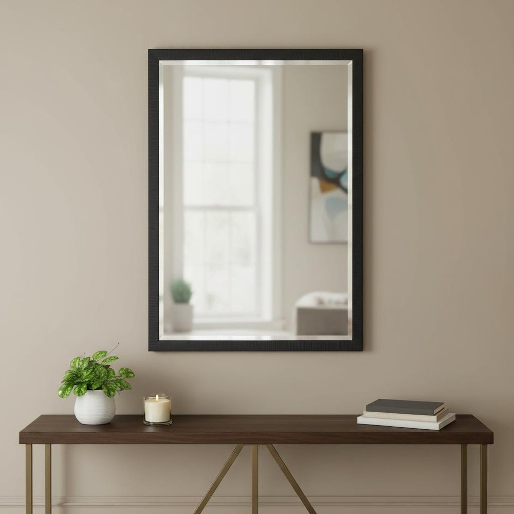 31" Black Framed Accent Mirror