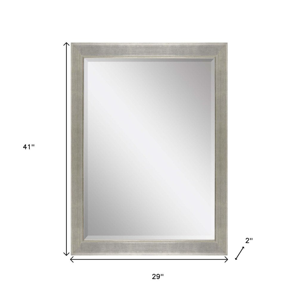 41" Silver Solid Wood Framed Accent Mirror