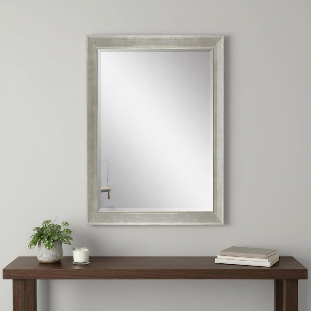 41" Silver Solid Wood Framed Accent Mirror