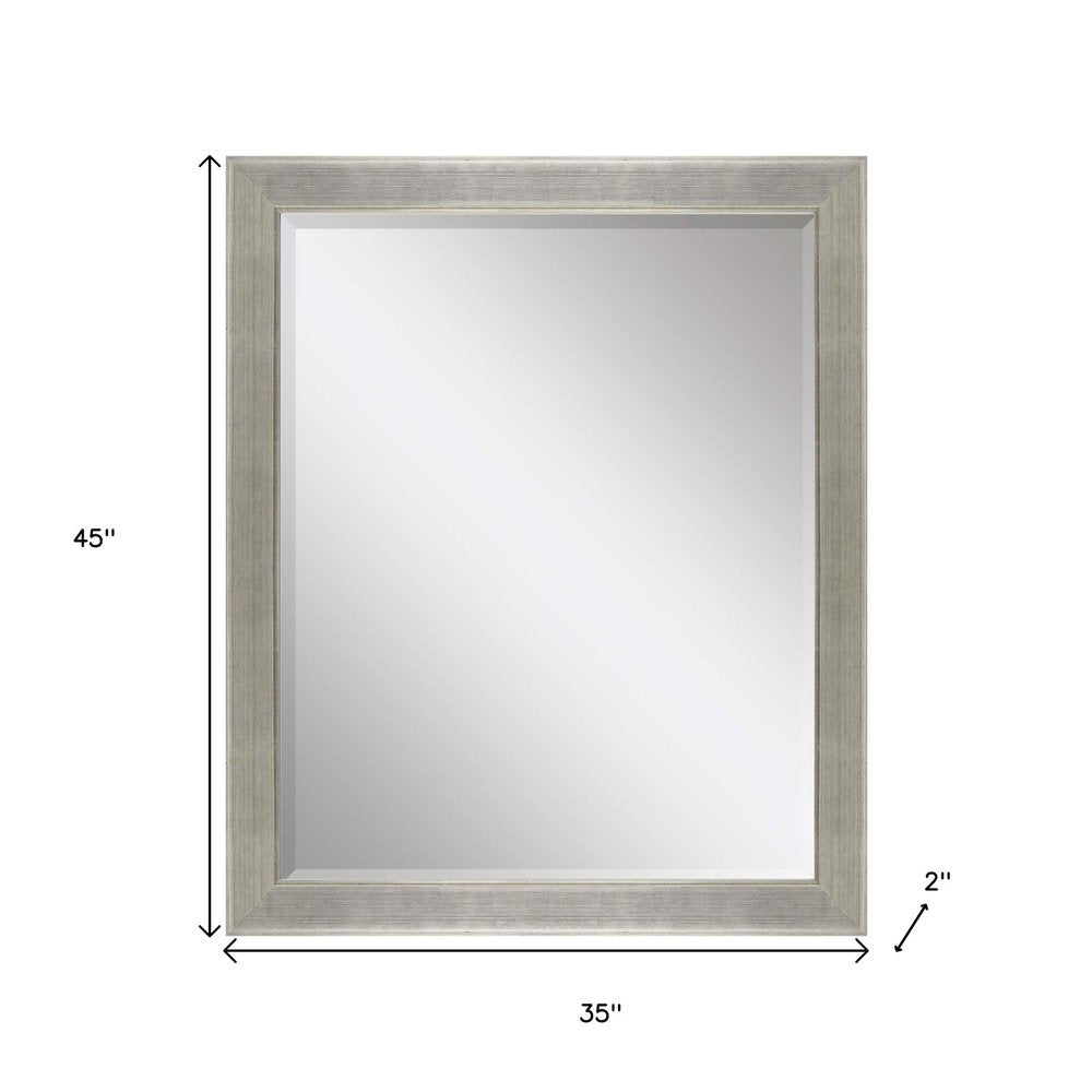45" Silver Solid Wood Framed Accent Mirror