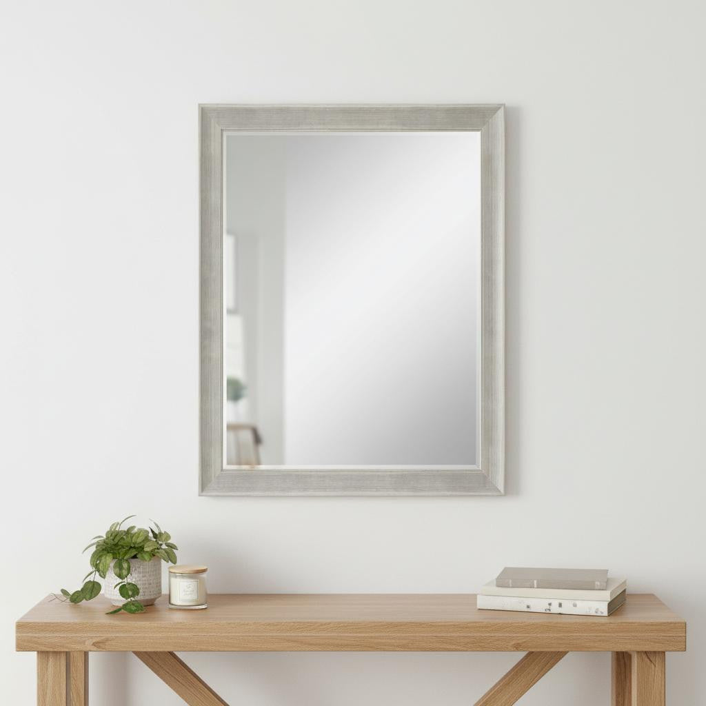 53" Silver Solid Wood Framed Accent Mirror