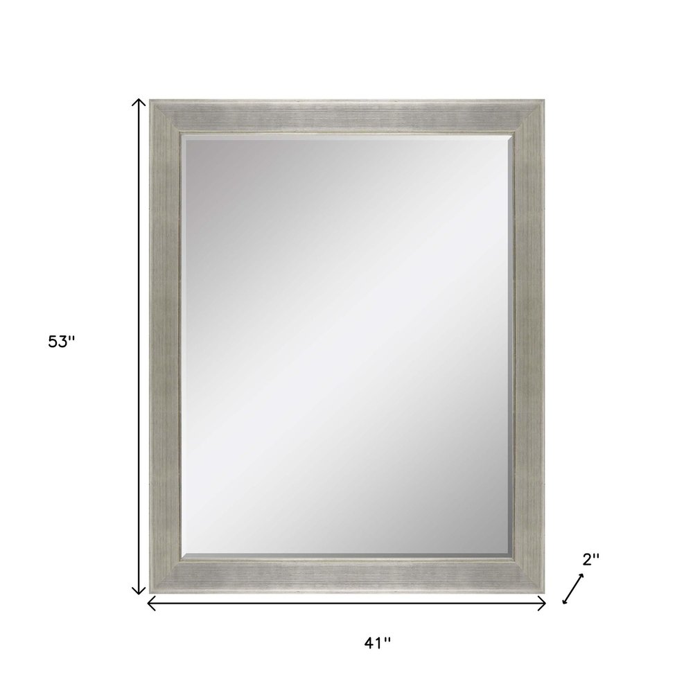 53" Silver Solid Wood Framed Accent Mirror