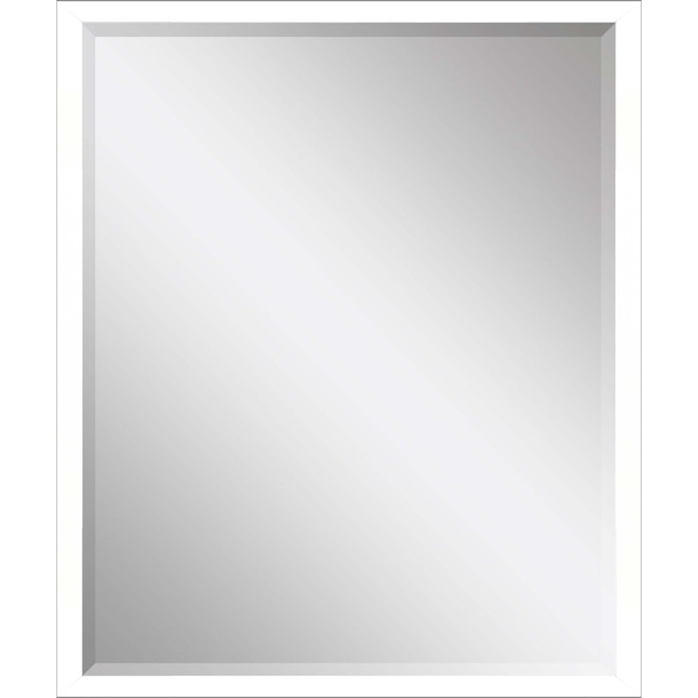 30" White Solid Wood Framed Accent Mirror
