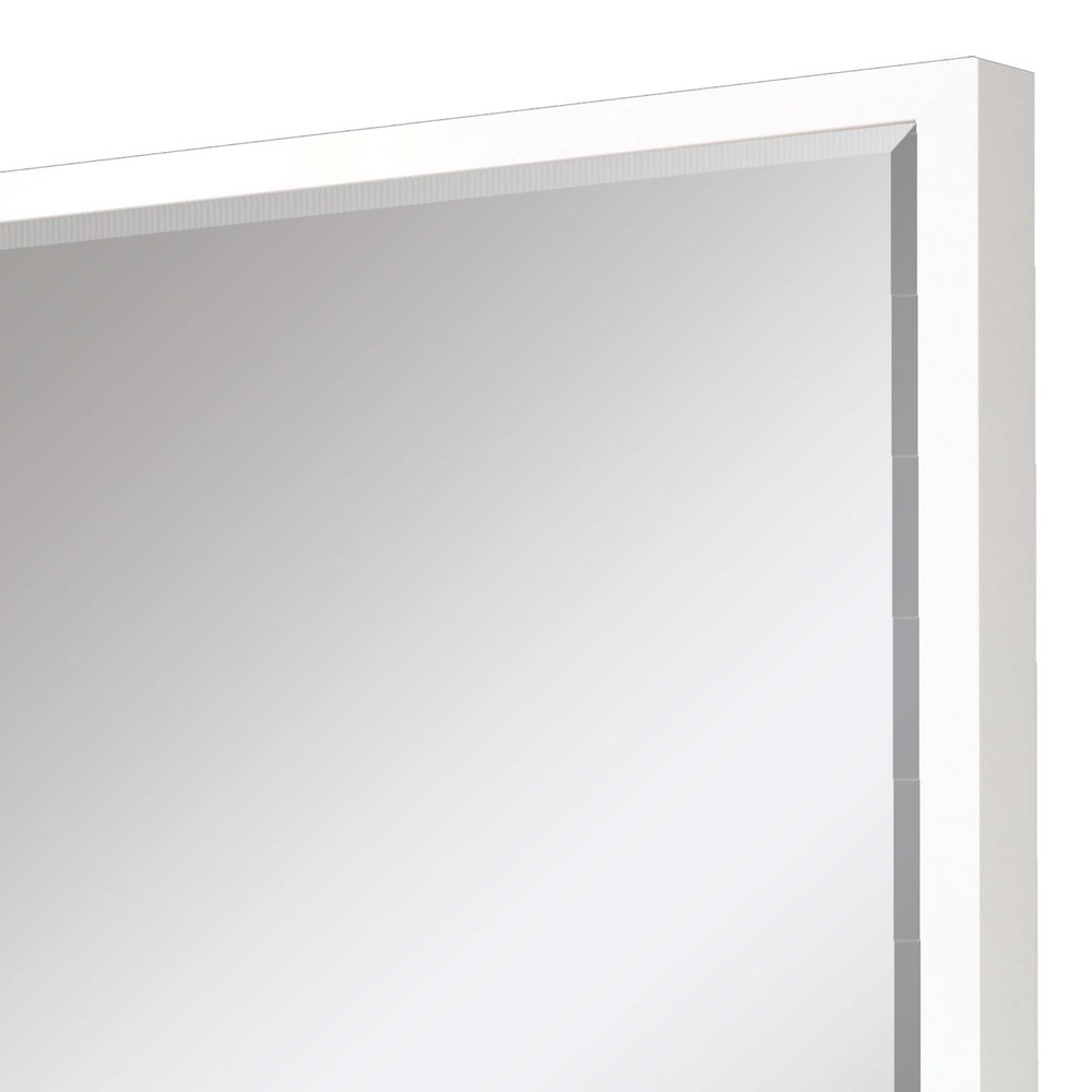 38" White Solid Wood Framed Accent Mirror