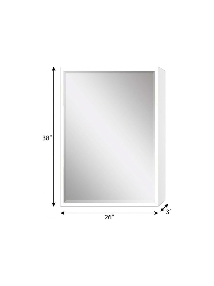 38" White Solid Wood Framed Accent Mirror