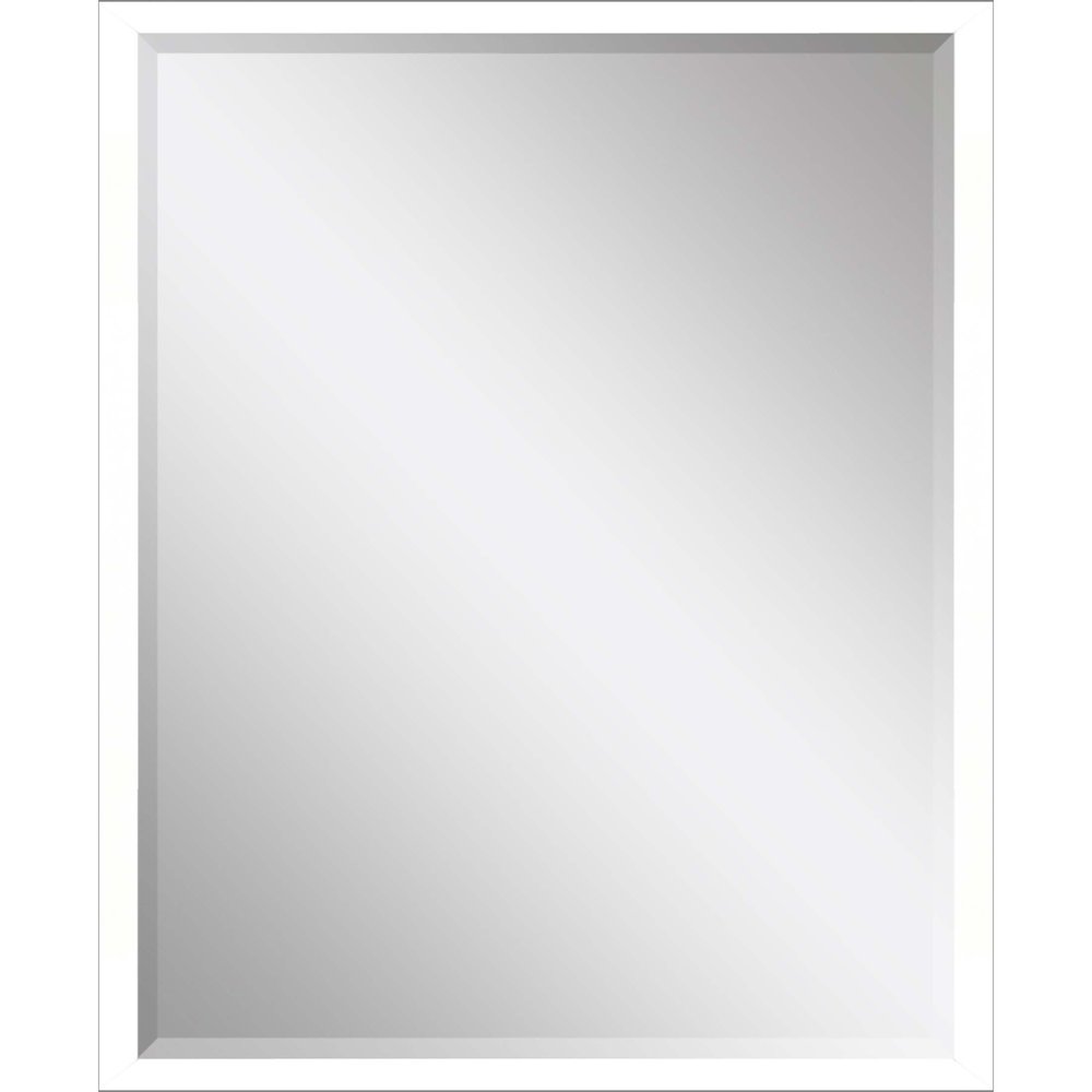 42" White Solid Wood Framed Accent Mirror