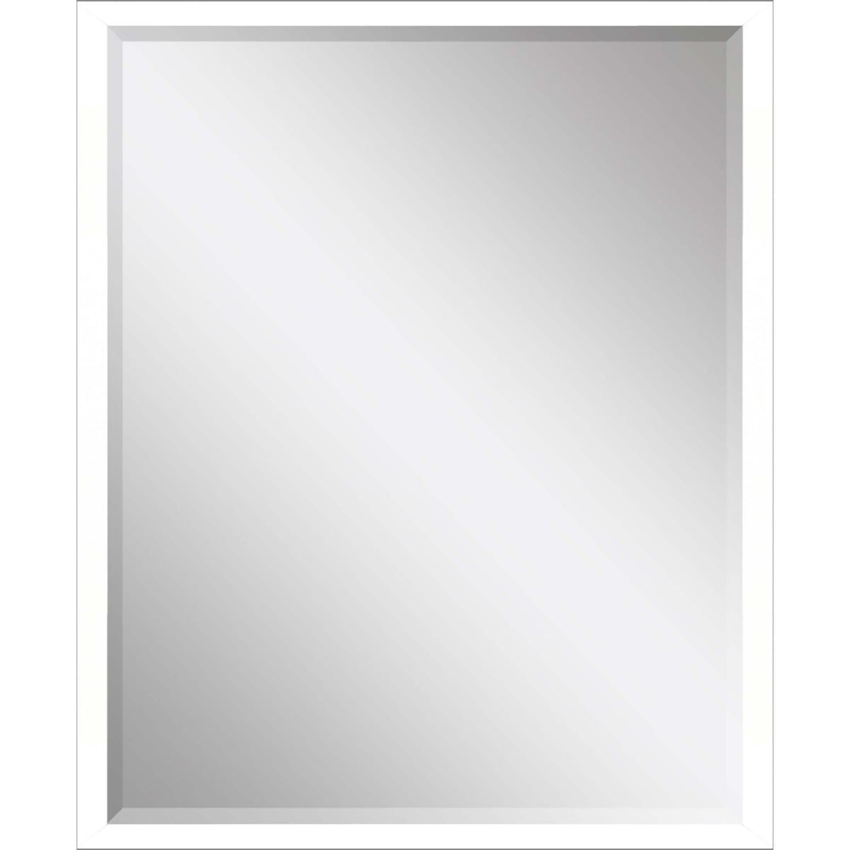 42" White Solid Wood Framed Accent Mirror