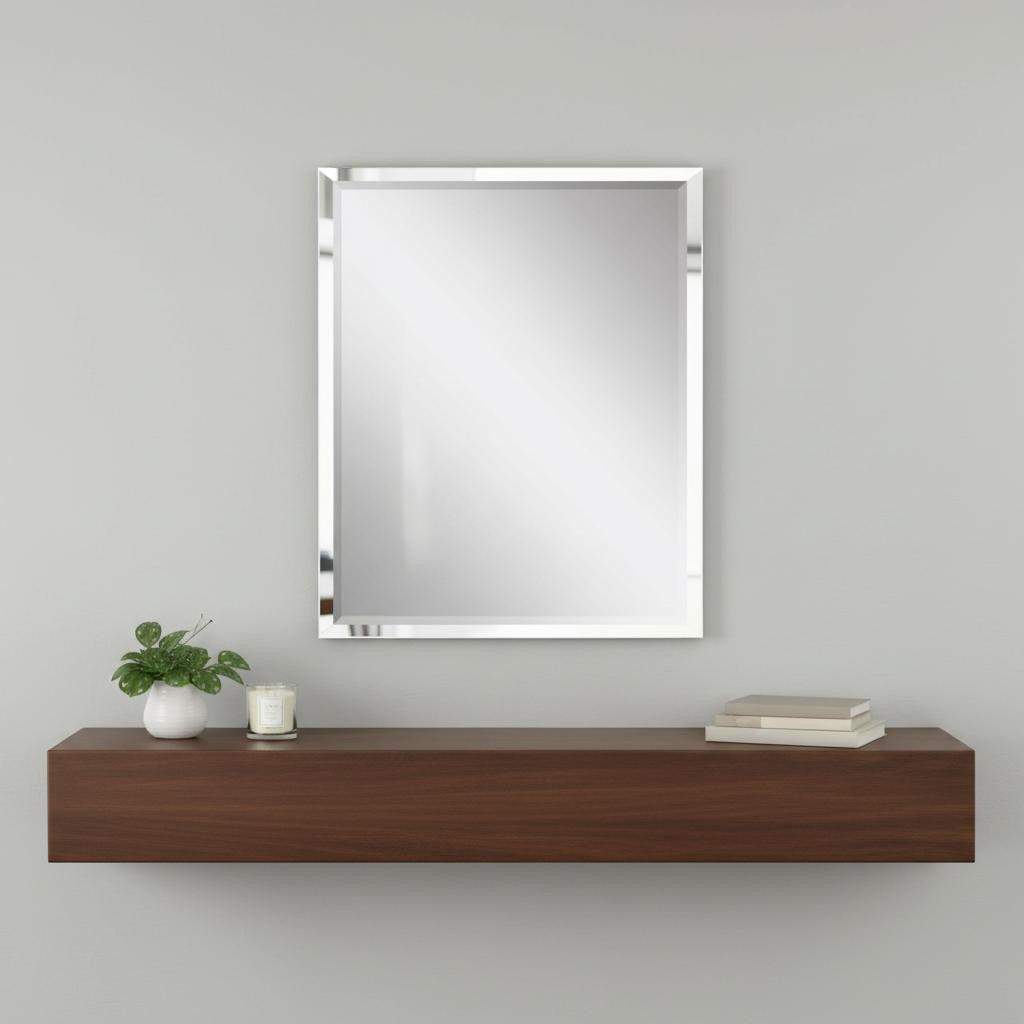 42" White Solid Wood Framed Accent Mirror