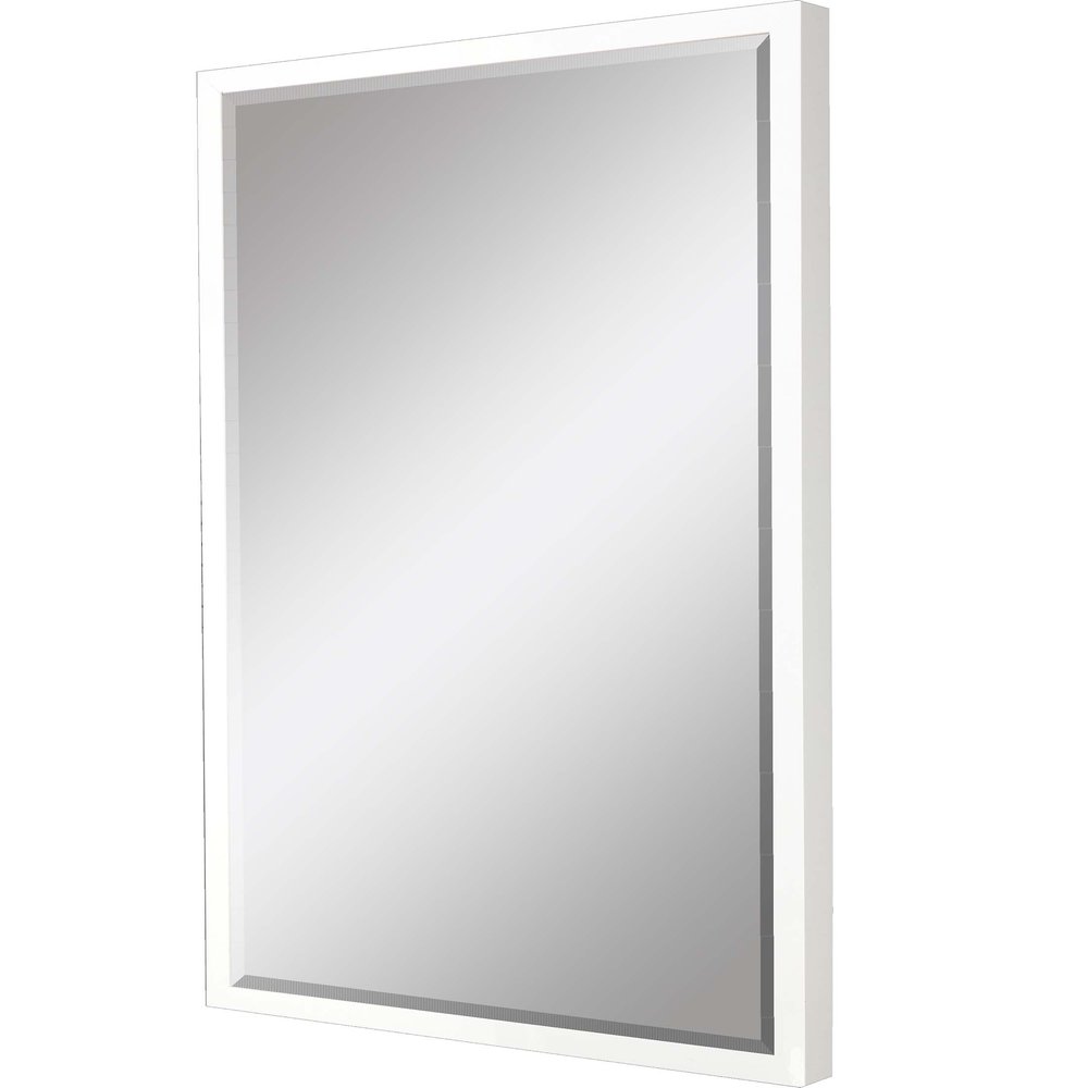 50" White Solid Wood Framed Accent Mirror