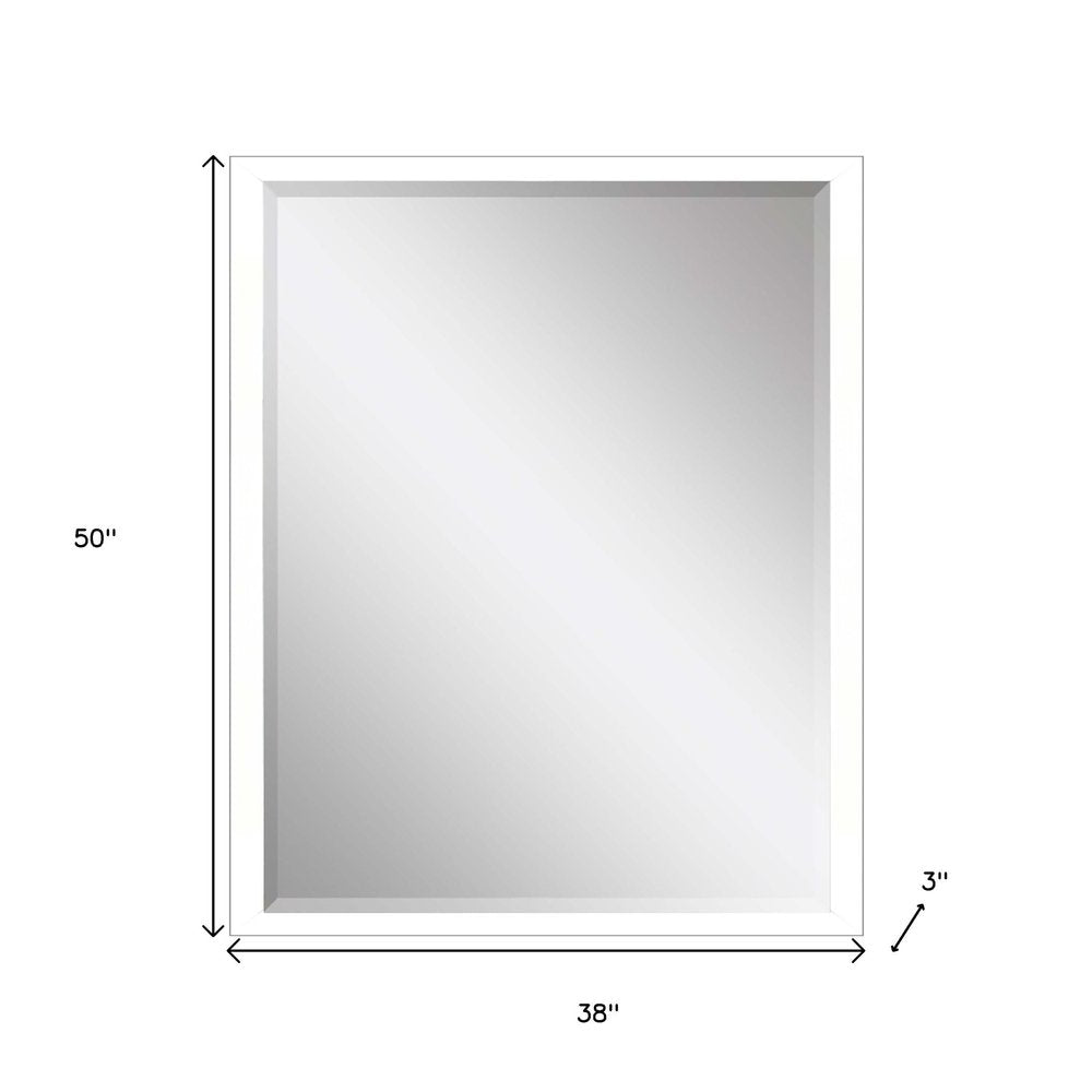 50" White Solid Wood Framed Accent Mirror