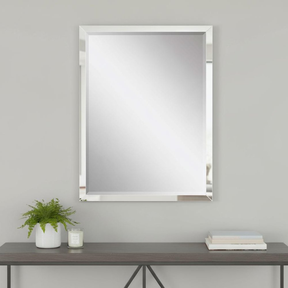 50" White Solid Wood Framed Accent Mirror