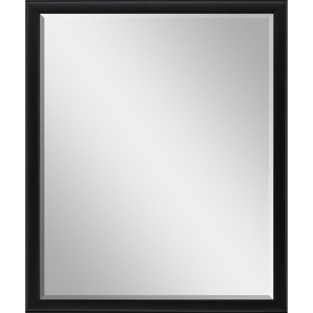 30" Black Solid Wood Framed Accent Mirror