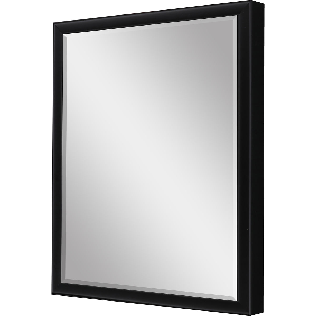 30" Black Solid Wood Framed Accent Mirror